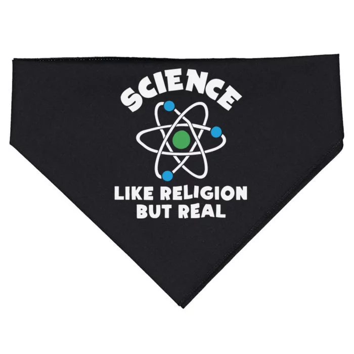 Science Like Religion But Real Funny Science USA-Made Doggie Bandana