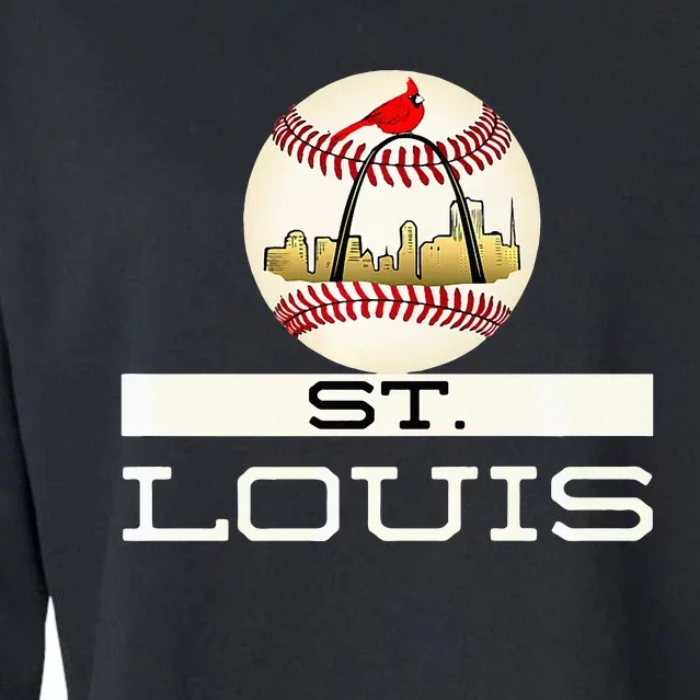 Saint Louis Red Cardinal Cool Baseball Skyline Cropped Pullover Crew