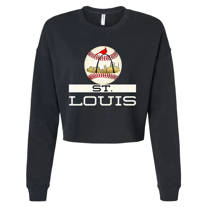 Saint Louis Red Cardinal Cool Baseball Skyline Cropped Pullover Crew