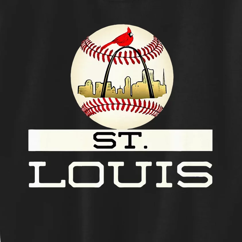 Saint Louis Red Cardinal Cool Baseball Skyline Kids Sweatshirt