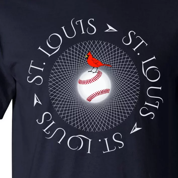 Saint Louis Red Cardinal Circle Font Tall T-Shirt