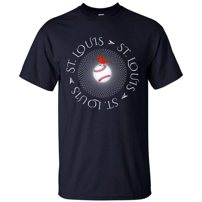 Saint Louis Red Cardinal Circle Font Tall T-Shirt