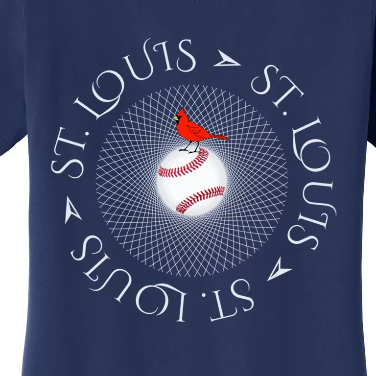 Saint Louis Red Cardinal Circle Font Women's T-Shirt