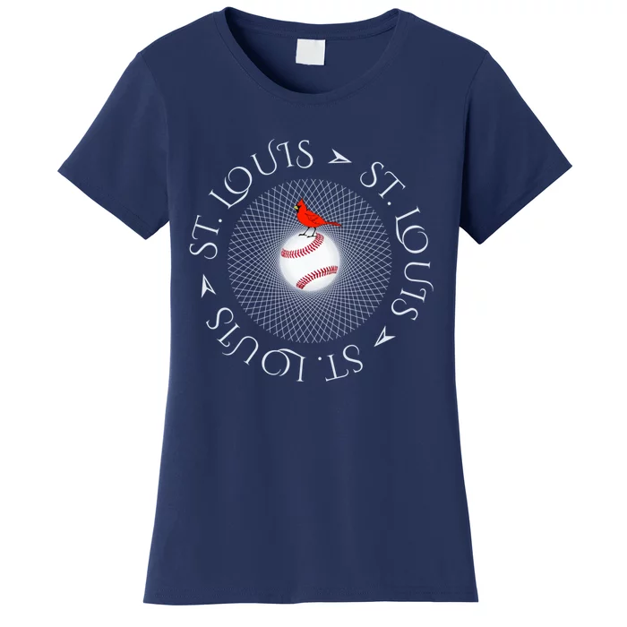 Saint Louis Red Cardinal Circle Font Women's T-Shirt