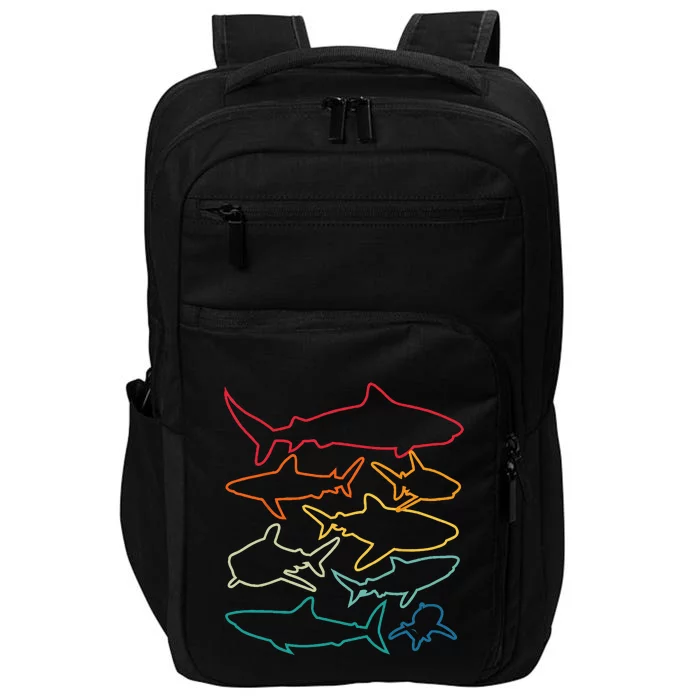 Shark Lover Retro Shark Shark Art Shark Impact Tech Backpack