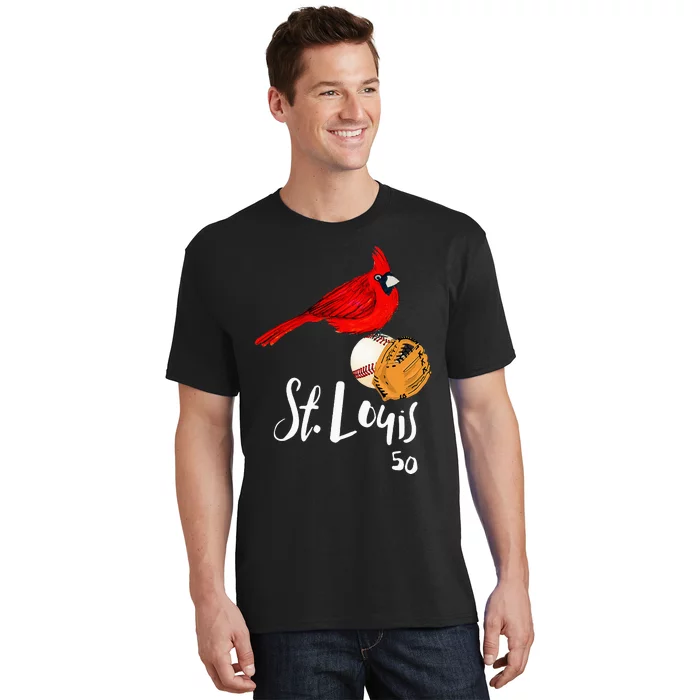 Saint Louis Red Cardinal Number 50 Baseball T-Shirt