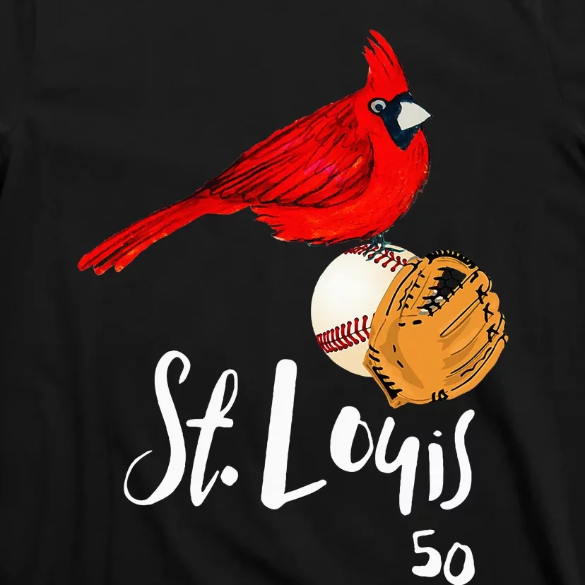 Saint Louis Red Cardinal Number 50 Baseball T-Shirt