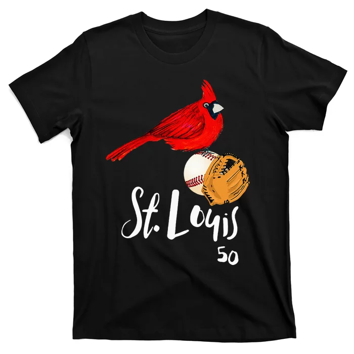 Saint Louis Red Cardinal Number 50 Baseball T-Shirt