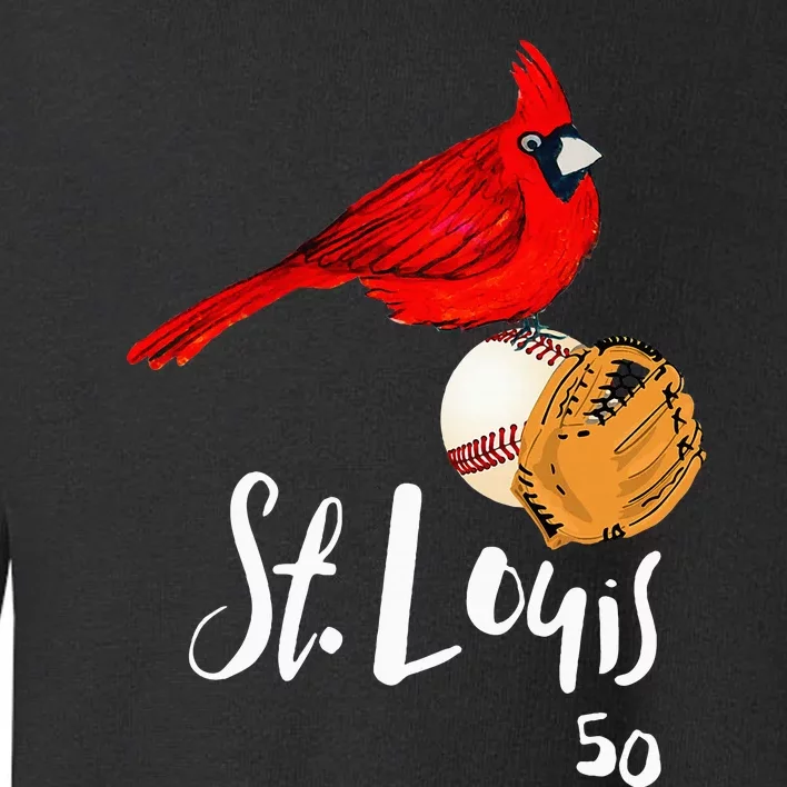 Saint Louis Red Cardinal Number 50 Baseball Toddler Sweatshirt