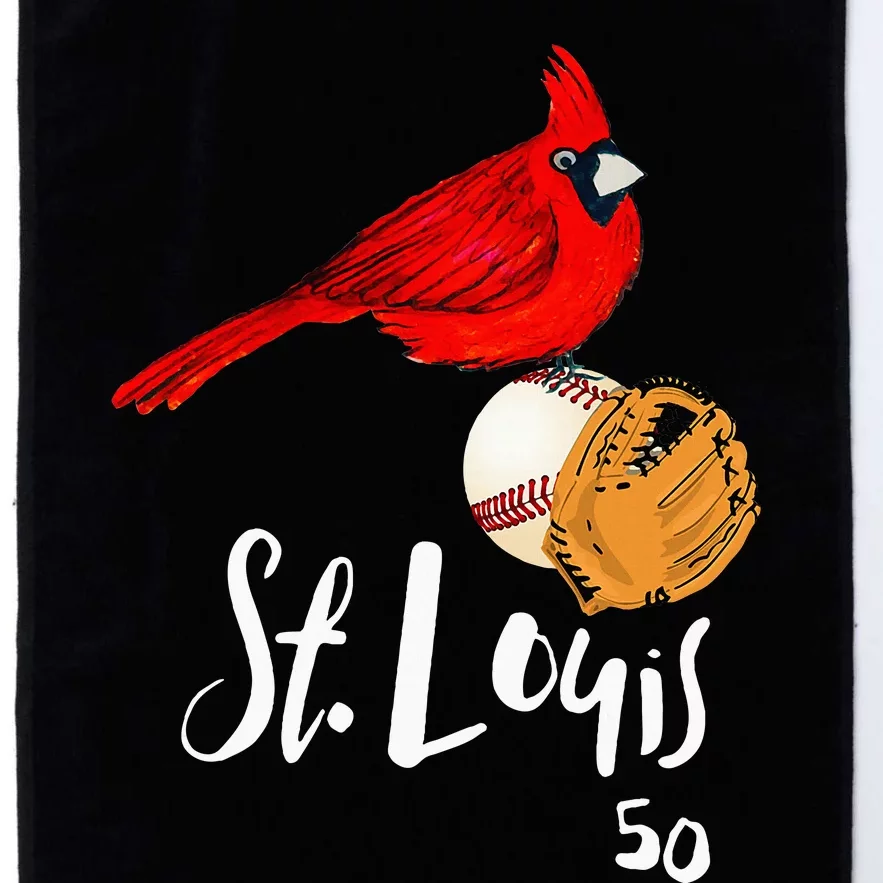 Saint Louis Red Cardinal Number 50 Baseball Platinum Collection Golf Towel