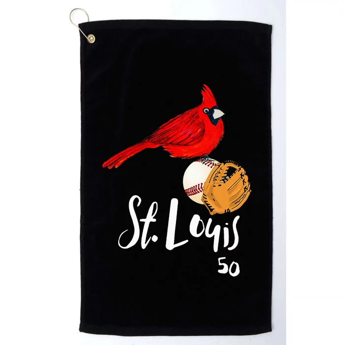 Saint Louis Red Cardinal Number 50 Baseball Platinum Collection Golf Towel