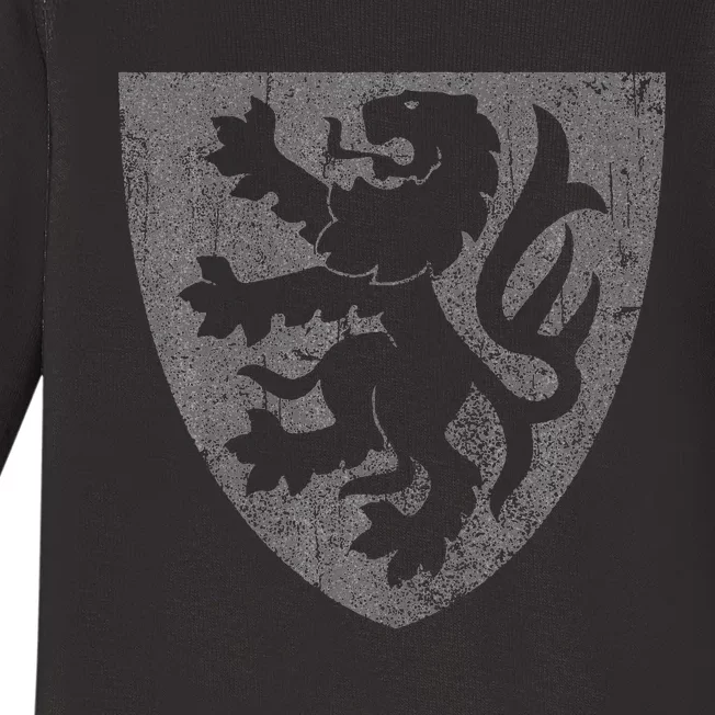 Scottish Lion Rampant Heraldry Shield Scotland Flag Baby Long Sleeve Bodysuit