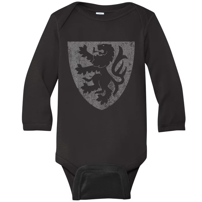 Scottish Lion Rampant Heraldry Shield Scotland Flag Baby Long Sleeve Bodysuit