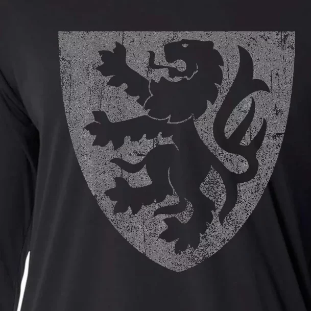 Scottish Lion Rampant Heraldry Shield Scotland Flag Cooling Performance Long Sleeve Crew