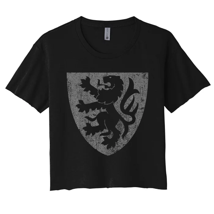 Scottish Lion Rampant Heraldry Shield Scotland Flag Women's Crop Top Tee