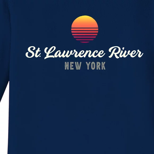 St Lawrence River NEW YORK Bass Fishing Fishin Pro Baby Long Sleeve Bodysuit