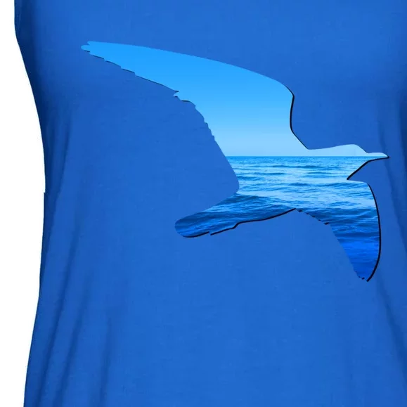 Seagull Lovers Silhouette Earth Day And Ocean Week Gift Ladies Essential Flowy Tank