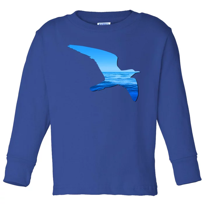 Seagull Lovers Silhouette Earth Day And Ocean Week Gift Toddler Long Sleeve Shirt