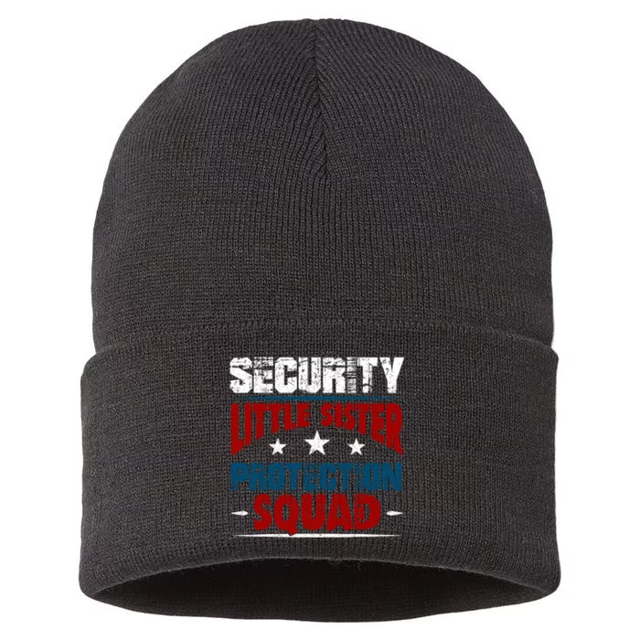 Security Little Sister Protection Squad Sustainable Knit Beanie