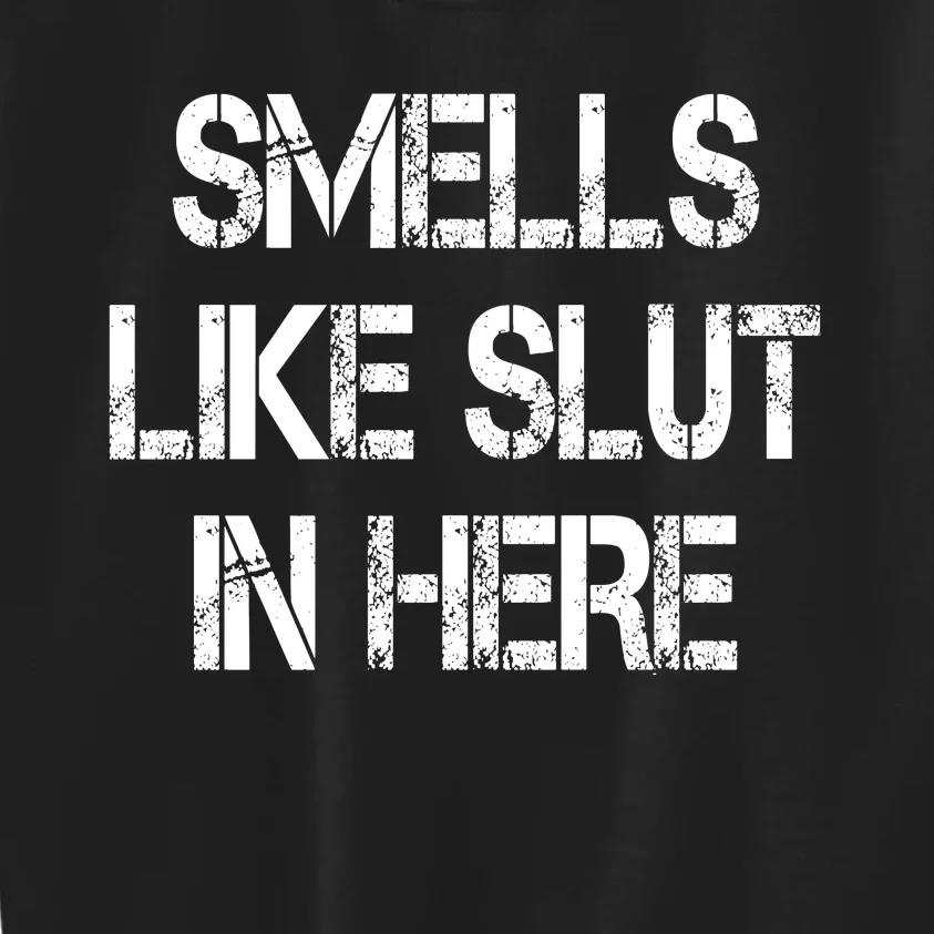 Smells Like Slut In Here Shirt Offensive Funny Humor Vintage Kids Sweatshirt