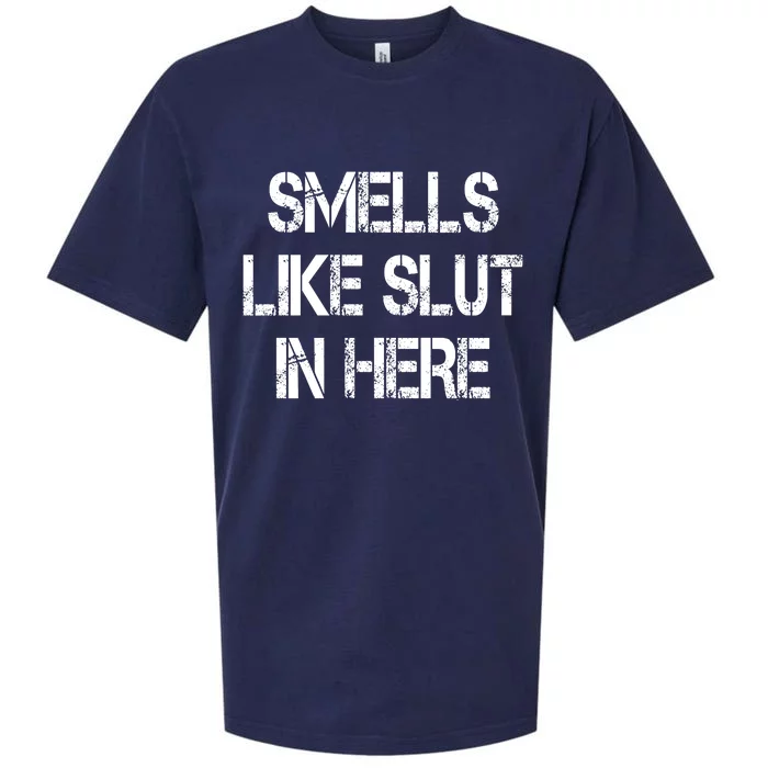 Smells Like Slut In Here Shirt Offensive Funny Humor Vintage Sueded Cloud Jersey T-Shirt