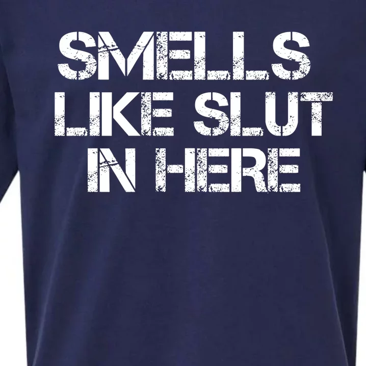 Smells Like Slut In Here Funny Sueded Cloud Jersey T-Shirt