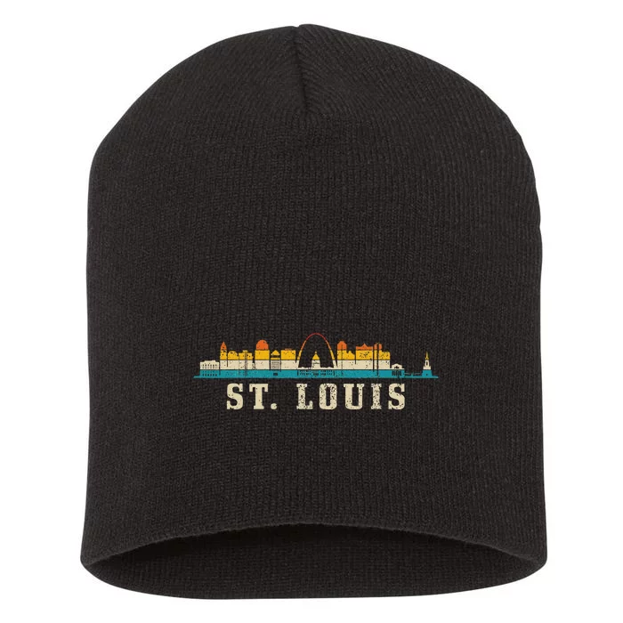 St. Louis Skyline Missouri Vintage Pride Retro Short Acrylic Beanie