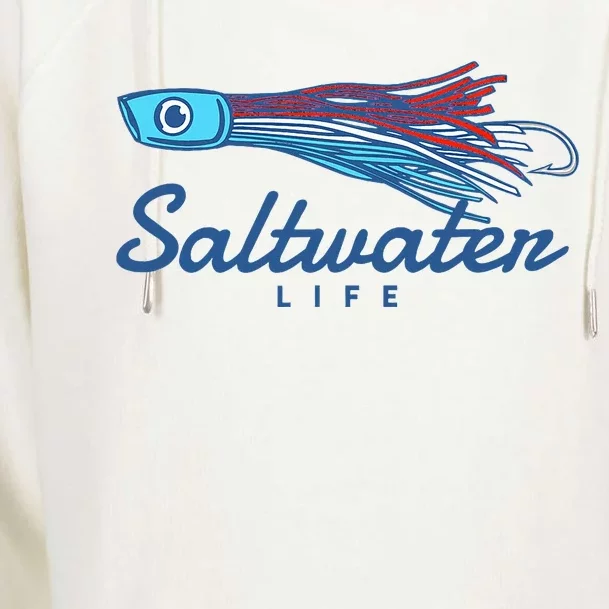 Saltwater Life Saltwater Fishing Lure Womens Funnel Neck Pullover Hood