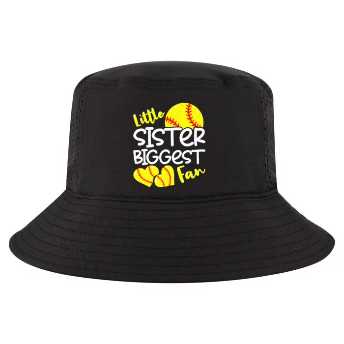 Softball Little Sister Biggest Fan Cool Comfort Performance Bucket Hat