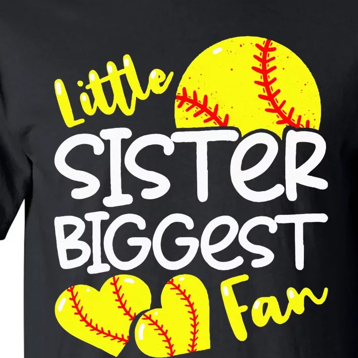 Softball Little Sister Biggest Fan Tall T-Shirt