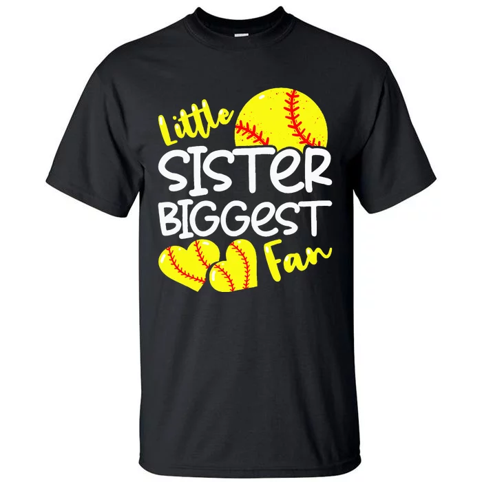 Softball Little Sister Biggest Fan Tall T-Shirt