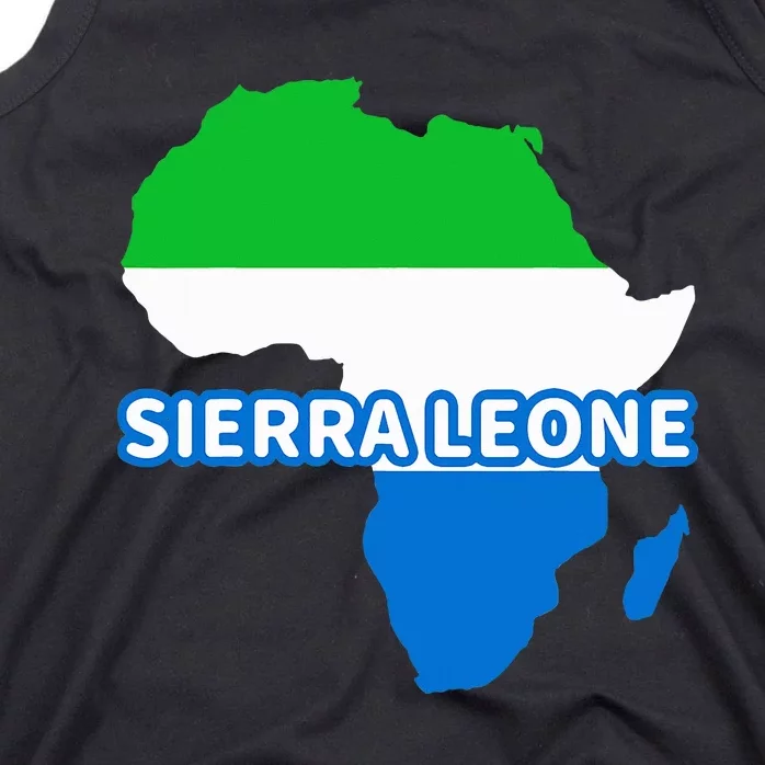 Sierra Leone Sierra Leonean Pride Flag Map Africa Tank Top