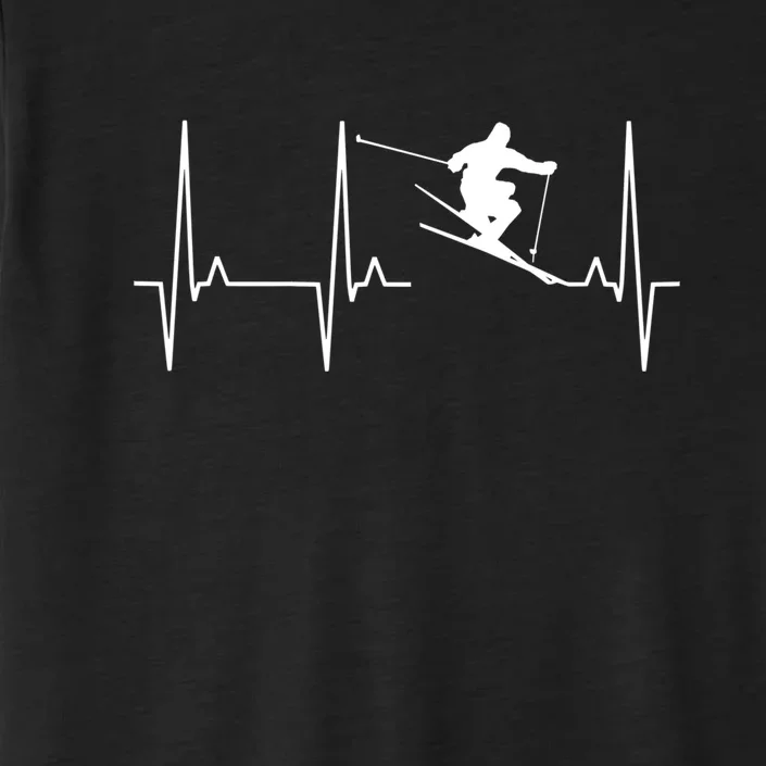 Skiing Lover Ski Heartbeat Gift For Skiers ChromaSoft Performance T-Shirt