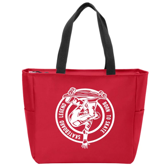 Skateboard Legend Zip Tote Bag