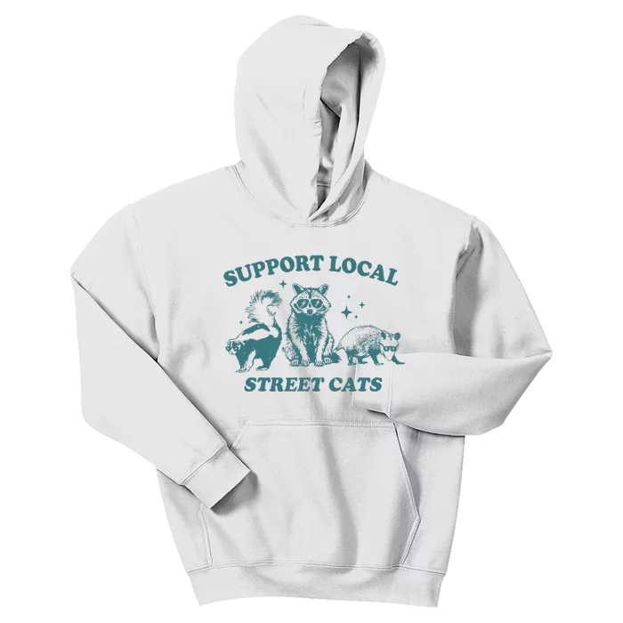 Support Local S.T.R.E.E.T Cats Team Trash Opossum Raccoon Rat Kids Hoodie