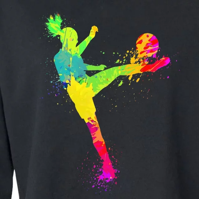 Soccer Lover's Stylish Design for Female Athletes Cropped Pullover Crew