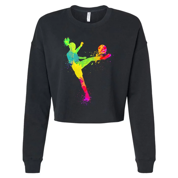 Soccer Lover's Stylish Design for Female Athletes Cropped Pullover Crew