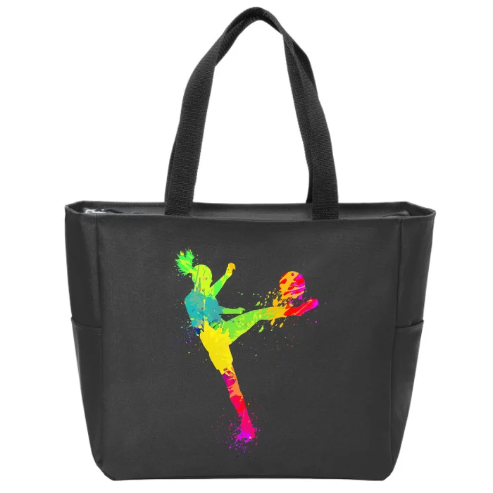 Soccer Lover's Stylish Design for Female Athletes Zip Tote Bag