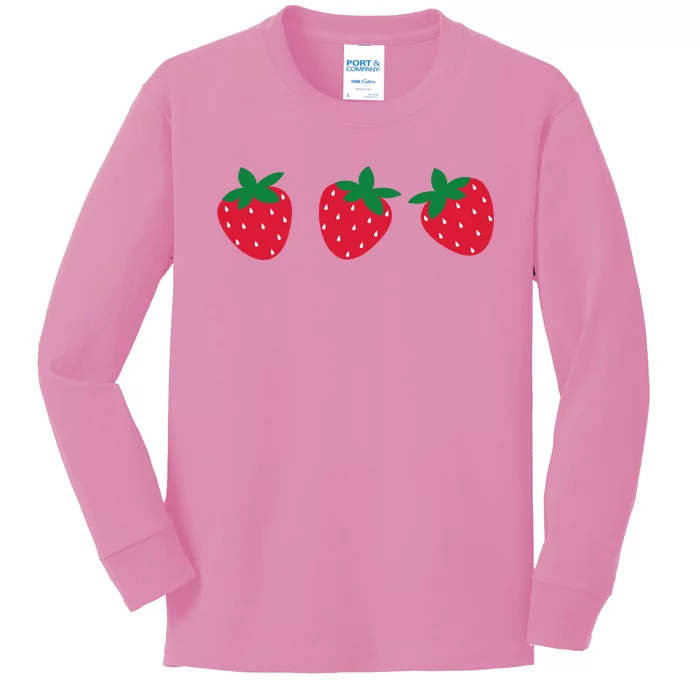 Strawberry Lover Summer Kids Long Sleeve Shirt