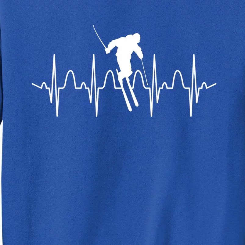 Skiing Lover Skier Heartbeat Ski Instructor Skier Ski Gift Tall Sweatshirt