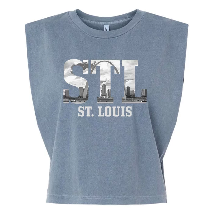 St. Louis STL Skyline Pride Missouri Vintage Garment-Dyed Women's Muscle Tee