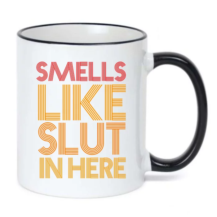 Smells Like Slut In Here Funny Humor Black Color Changing Mug