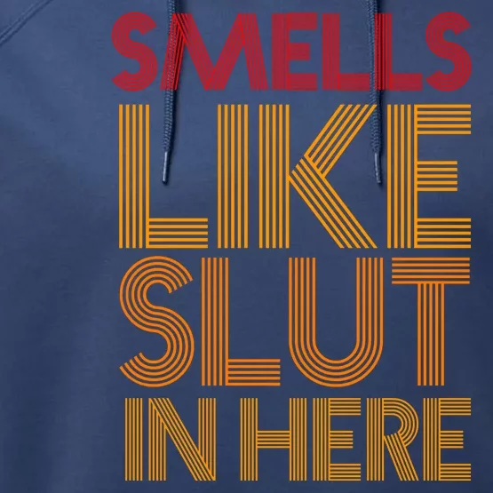 Smells Like Slut In Here Funny Humor Performance Fleece Hoodie