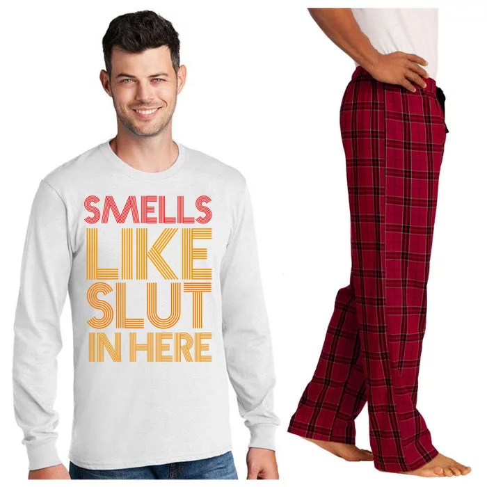 Smells Like Slut In Here Funny Humor Long Sleeve Pajama Set