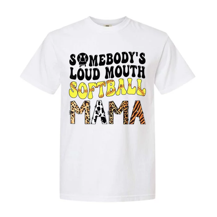 Somebody's Loudmouth Softball Mama Funny Mom Mother's Day Garment-Dyed Heavyweight T-Shirt