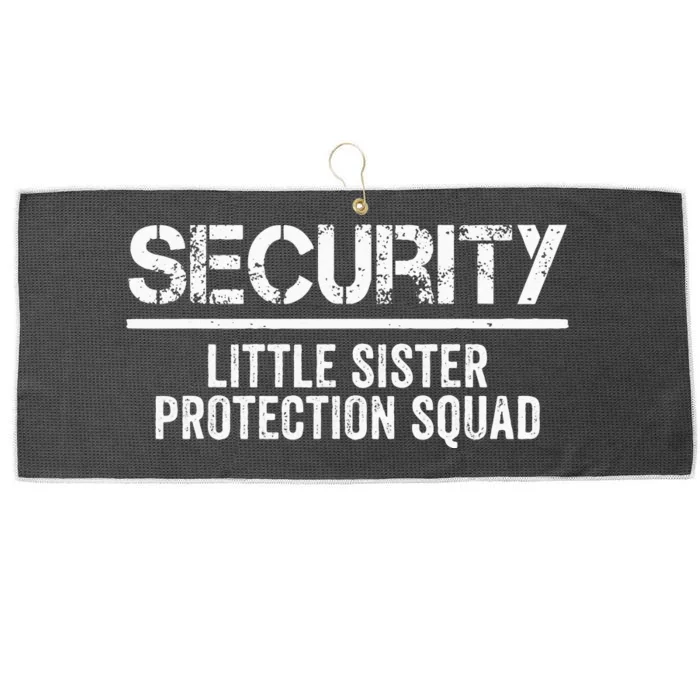 Security Little Sister Protection Squad Big Brother Birthday Large Microfiber Waffle Golf Towel