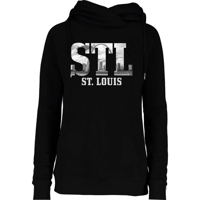 St. Louis STL Skyline Pride Missouri Vintage Womens Funnel Neck Pullover Hood