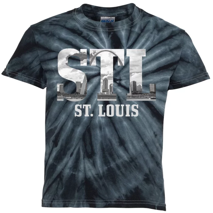 St. Louis STL Skyline Pride Missouri Vintage Kids Tie-Dye T-Shirt