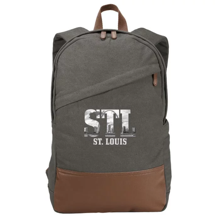 St. Louis STL Skyline Pride Missouri Vintage Cotton Canvas Backpack