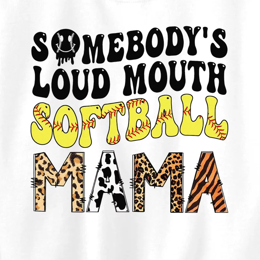 Somebody's Loudmouth Softball Mama Funny Mom Mother's Day Kids Sweatshirt